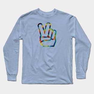 Tie Dye Peace Fingers Long Sleeve T-Shirt